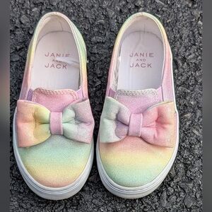 Janie and Jack Pastel Glitter Bow Sneakers